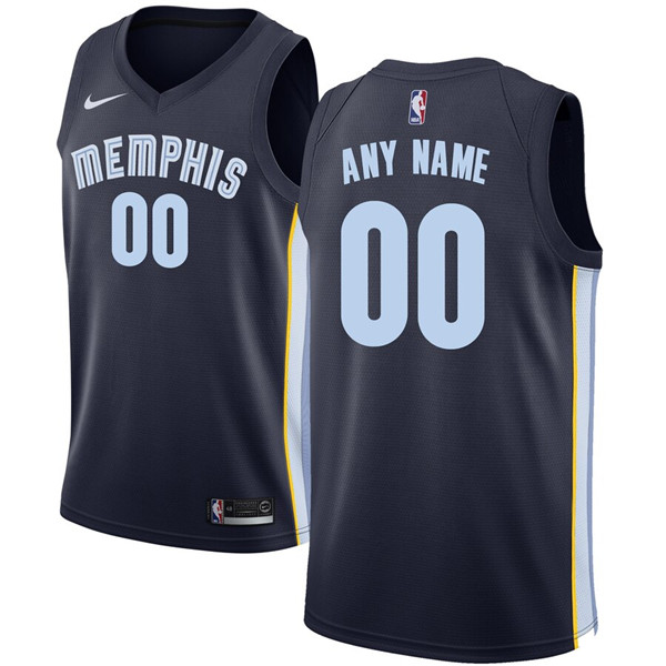 Men's Memphis Grizzlies Active Player Black Custom Stitched NBA Jersey